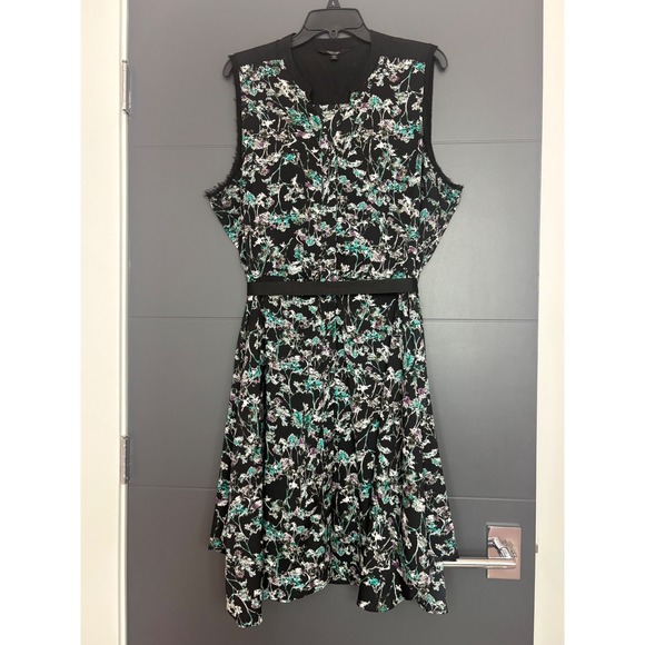 Simply Vera By Vera Wang Dresses & Skirts - Simply Vera  Black Market Floral Fit Flare Dress Black Teal Purple Pockets L
